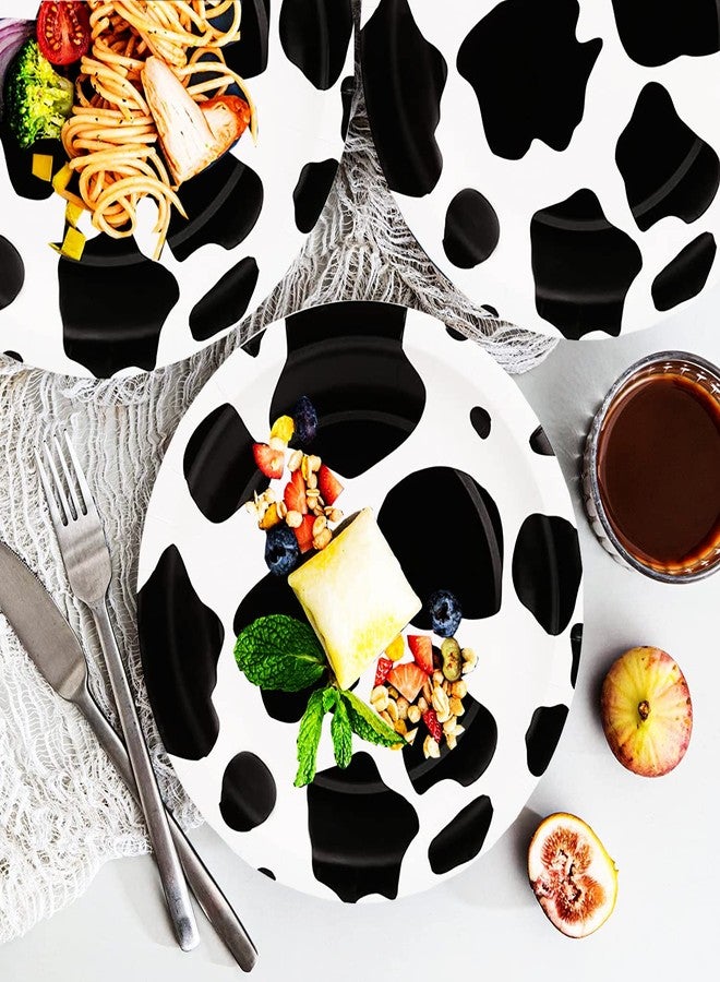 HSPAIDYP 40 Pcs Cow Print Party Supplies Cow Print Paper Plates 7" Cow Party Plates for Farm Animal Barn Cow Theme Baby Shower Cowboy Cowgirl Farmhouse Cow Birthday Party Decorations - Image 3